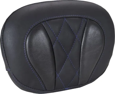 Mustang Deluxe Diamond Stitched Sissy Bar Pad With Sky Blue Stitching For Harley Davidson 2023-2025 Touring FLHX Street Glide & FLTR Road Glide Models (88450SB)