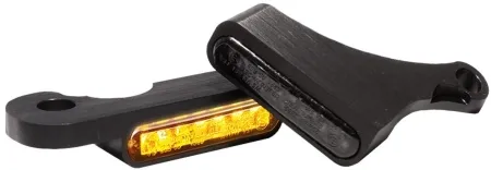 Heinz Bikes Stripes LED Handlebar Turn Signals In Black No PL For Harley Davidson 2025 Softail Models (HBTS-FL25)