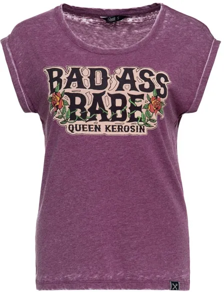 Queen Kerosin Bad Ass Babe T-shirt Plum (ARM983907)