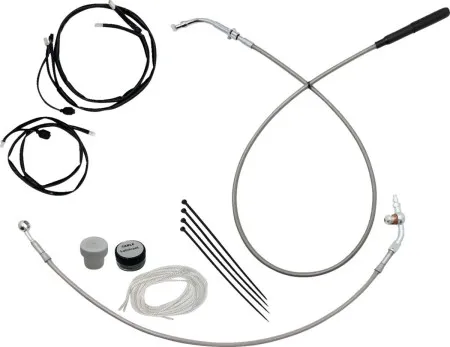 Fat Baggers Ez Install Upper Clutch Cable - 16 Handlebars - Braided Stainless Steel (149916-C)