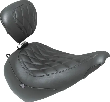 Mustang Diamond Stitched Wide Tripper Solo Seat With Drivers Backrest For Harley Davidson 2023-2025 Softail Breakout Models (89027)