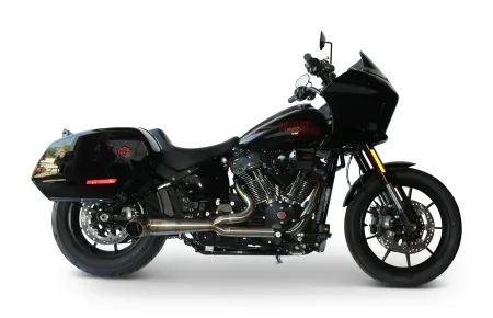 Two Brothers Racing 2-Into-1 Apex Turnout Exhaust In Brushed Stainless Finish For 2025-2026 Softail Heritage & Low Rider ST (005-5620199-SG)