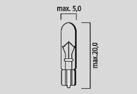 Flosser Bulb Glass Wedge 12V 2,3W W2X4,6D 10PK (20600411)