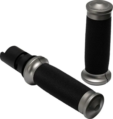 Performance Machine Contour Renthal Wrapped Grips Gunmetal Gray For Harley Davidson 2025-2026 Softail, 2023-2026 Road Glide & Street Glide Models (0063-2105M-GU)