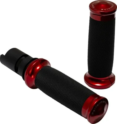 Performance Machine Contour Renthal Wrapped Grips Red For Harley Davidson 2025-2026 Softail, 2023-2026 Road Glide & Street Glide Models (0063-2105M-R)