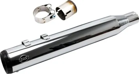 S&S Cycle Swindler Exhaust Conversion Kit 2 Into 1 Grand National Slip-On Muffler In Chrome For Harley Davidson 2017-2024 M8 Touring Models (550-1164)