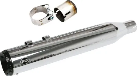 S&S Cycle Swindler Exhaust Conversion Kit 2 Into 1 GNX Slip-On Muffler In Chrome For Harley Davidson 2017-2024 M8 Touring Models (550-1166)