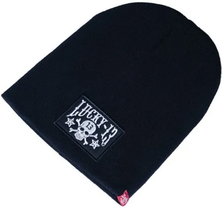 Lucky 13 Skull Stars Patch Beanie Black (ARM922475)
