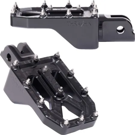 Thrashin Supply Co. Aggressor Front Footpegs In Black For Harley Davidson 2018-2026 M8 Softail Models (TSC-2022-1-SF)
