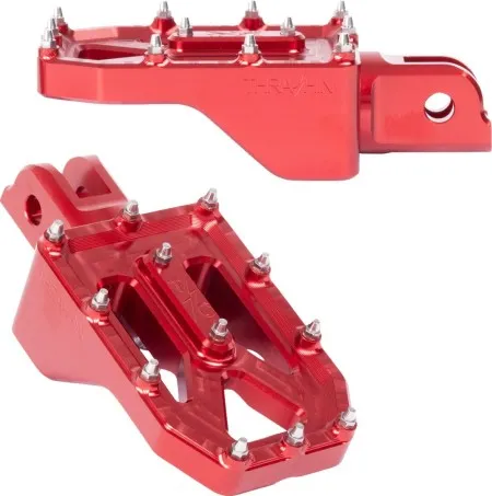 Thrashin Supply Co. Aggressor Front Footpegs In Red For Harley Davidson 2018-2026 M8 Softail Models (TSC-2022-2-SF)