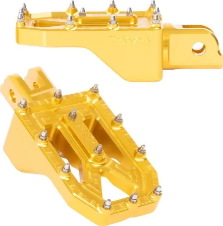 Thrashin Supply Co. Aggressor Front Footpegs In Gold For Harley Davidson 2018-2026 M8 Softail Models (TSC-2022-5-SF)