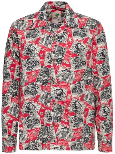 King Kerosin Aop Shirt Off Dark Red (ARM993007)