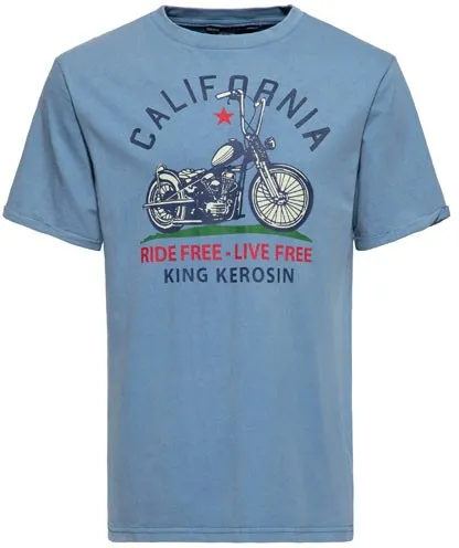 King Kerosin California T-shirt Smoke Blue (ARM153007)