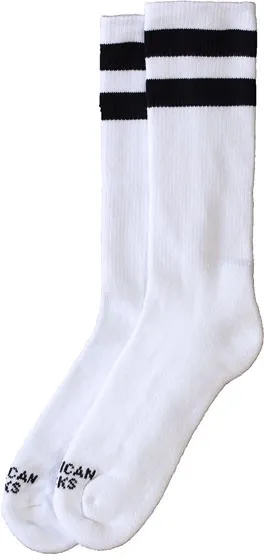 American Socks Mid High Old School I Double Black Striped (AS012)