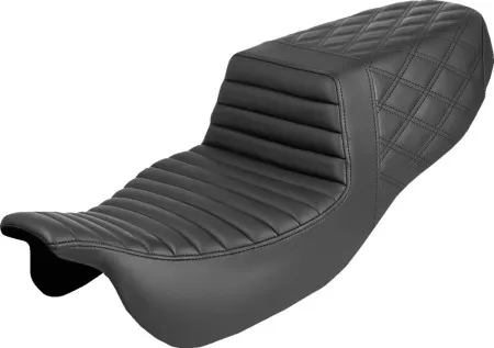 Saddlemen Front Tuck N Roll With Rear Lattice Stitched Step Up Seat For Harley Davidson 2015-2025 Freewheeler & Road Glide 3 Models (815-07-176)