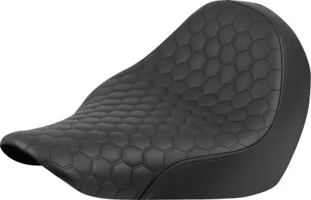 Saddlemen Renegade Solo Seat With Honeycomb Stitching In Black For Harley Davidson 2018-2026 Softail Low Rider & Sport Glide Models (818-29-003)