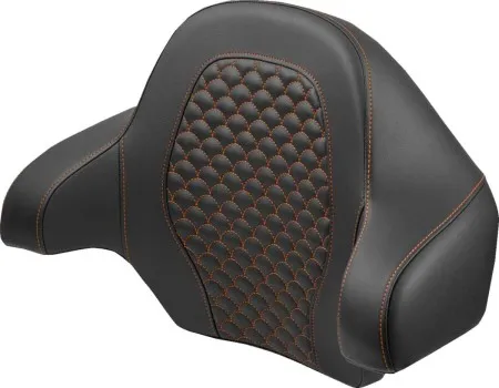 Saddlemen Dragon Scale Tour Pak Backrest Pad With Orange Stitching For Harley Davidson 2014-2025 FLHR, FLHT, FLHX, FLTR & FLHTCUTG Touring Models (814-07-20903)