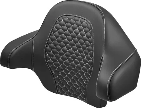 Saddlemen Dragon Scale Tour Pak Backrest Pad With White Stitching For Harley Davidson 2014-2025 FLHR, FLHT, FLHX, FLTR & FLHTCUTG Touring Models (814-07-20906)