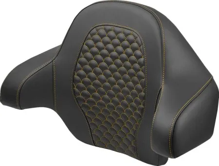 Saddlemen Dragon Scale Tour Pak Backrest Pad With Gold Stitching For Harley Davidson 2014-2025 FLHR, FLHT, FLHX, FLTR & FLHTCUTG Touring Models (814-07-20907)