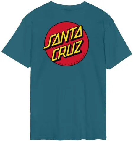 Santa Cruz Classic Dot Chect T-shirt, Teal (ARM628817)