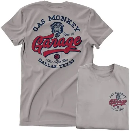 Gas Monkeys Garage GMG Hot Rod Shop Logo T-shirt Storm Gray (ARM256127)