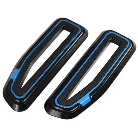 Fangster Floorboards Black Blue For Harley Davidson 1986-2017 Softail, 2012-2016 Dyna FLD Switchback, 1983-2023 Touring & 2009-2023 Trike Models (713416)