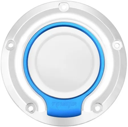 Fangster Derby Cover Chrome Blue For 1999-2017 Dyna, 1999-2018 Softail (excl. FLSB), 1999-2015 Touring, Trike (713390)