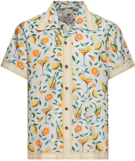 King Kerosin Hawaii Citrus Cocktail Shirt Creme (ARM532127)