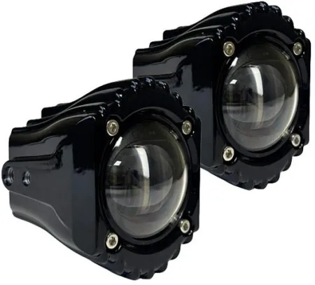 Custom Dynamics Shark Demon LED White Fog Lights For Harley Davidson 2011-2017 Twin Cam & 2014-2022 Sportster XL Models (SD-FOG-2W)