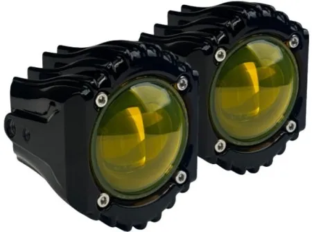 Custom Dynamics Shark Demon LED Yellow Fog Lights For 2018-2024 Softail, 2017-2024 Touring, & 2017-2025 Trike (Gen 1) Models (SD-FOG-1Y)