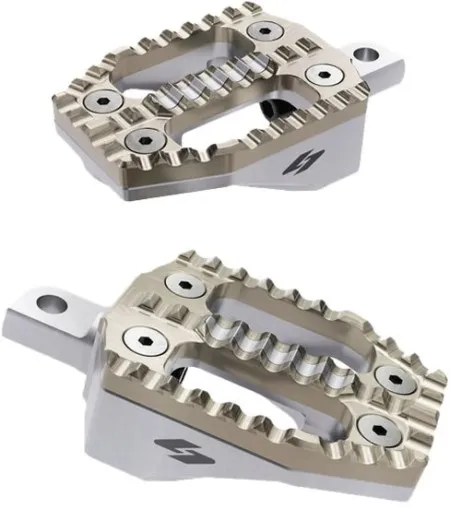 Kraus EXO Passenger Foot Peg Set Thermal Gold Stainless Top / Machined Aluminium Base For Harley Davidson 2018-2026 M8 Softail Models (SF-FC-41SG-M)