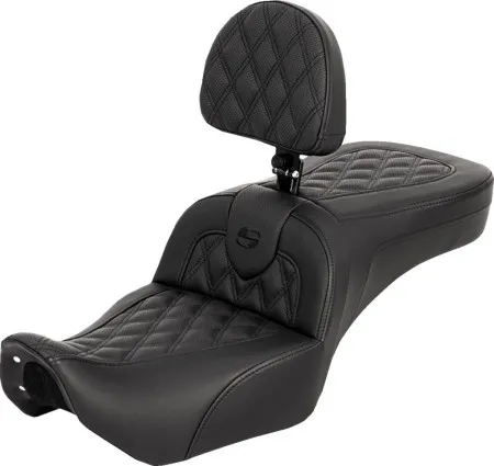 Saddlemen Lattice Stitched Roadsofa Seat In Black With Drivers Backrest For Harley Davidson 2022-2026 RH975 Nightster Models (822-11-182BR)