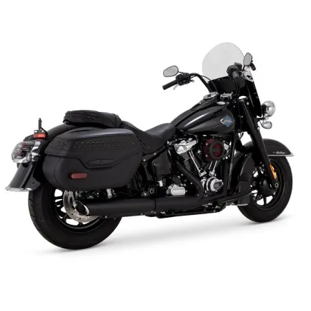 Vance & Hines Twin Slash Round Slip-On Muffler In Black Finish For Harley Davidson 2025-2026 Street Bob, Low Rider S/ST & Heritage Classic (46750)