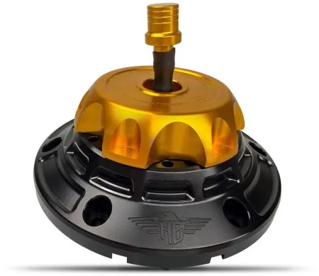 Heinz Bikes Performance Vented Gas Cap Set In Black & Gold For Harley Davidson 2024-2026 Touring Models (HB-PVGC-T24-BG)