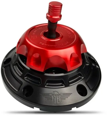 Heinz Bikes Performance Vented Gas Cap Set In Black & Red For Harley Davidson 2024-2026 Touring Models (HB-PVGC-T24-BR)