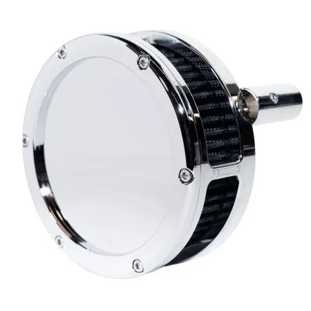 Feuling BA Solid Cover Slim Air Cleaner Kit In Chrome With Black Filter For Harley Davidson 2008-2016 FLT / 2016-2017 FLST & FXDLS (Fly By Wire) Models (5557-S)