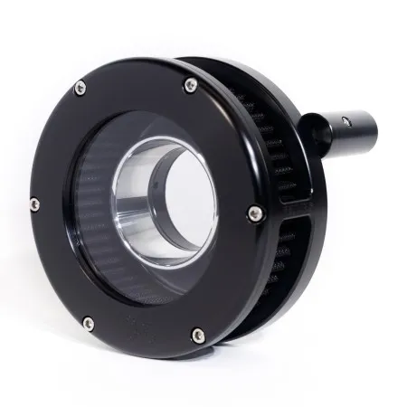Feuling BA Slim Air Cleaner Kit With Clear Cover In Black Finish With Red Filter For Harley Davidson 2008-2016 FLT / 2016-2017 FLST & FXDLS (Fly By Wire) Models (5554-S)