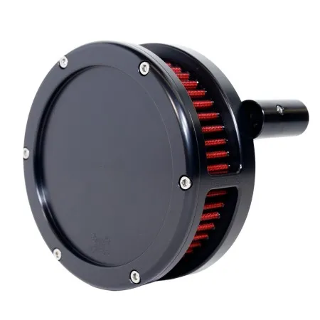 Feuling BA Solid Cover Slim Air Cleaner Kit In Black With Red Filter For Harley Davidson 1999-2017 Twin Cam Models (Exc. E-Throttle & 99-01 FLT) (5443-S)