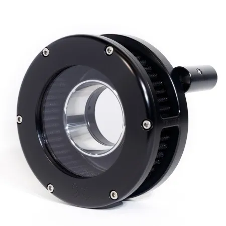 Feuling BA Slim Air Cleaner Kit With Clear Cover In Black Finish With Black Filter For Harley Davidson 1993-1999 Dyna, Softail & Touring Models (5564-S)