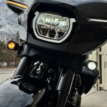 Custom Dynamics Shark Demon LED Turn Signals White/Amber For 2023 CVO Street Glide & 2024-2026 Street Glide (Gen 2) Models (SD-SG-FT-AW)