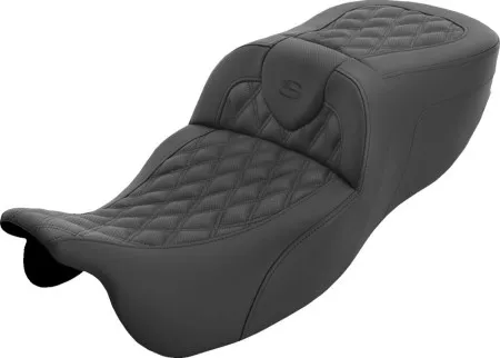 Saddlemen Extended Reach Lattice Stitched Roadsofa Seat With Black Stitching For Harley Davidson 2015-2025 Freewheeler & Road Glide 3 Models (815-07-184)