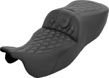 Saddlemen Extended Reach Carbon Fiber Lattice Stitched Roadsofa Seat With Black Stitching For Harley Davidson 2015-2025 Freewheeler & Road Glide 3 Models (815-07-20700)