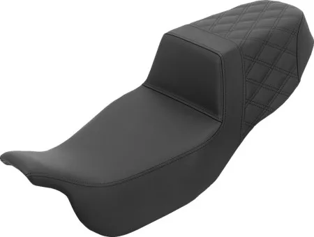 Saddlemen Extended Reach Smoothl Front With Rear Lattice Stitched Roadsofa Seat With Black Stitching For Harley Davidson 2015-2025 Freewheeler & Road Glide 3 Models (815-07E-173)