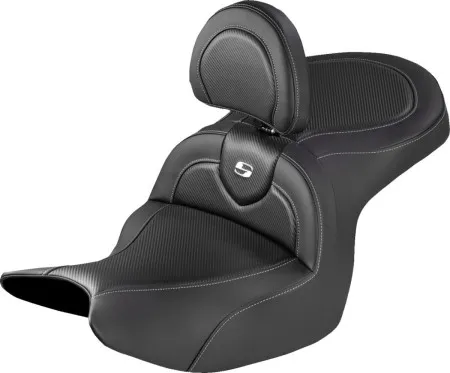 Saddlemen Carbon Fiber Roadsofa Seat With Drivers Backrest For Honda 2018-2026 GL1800 Goldwing Models (H18-07A-185BR)