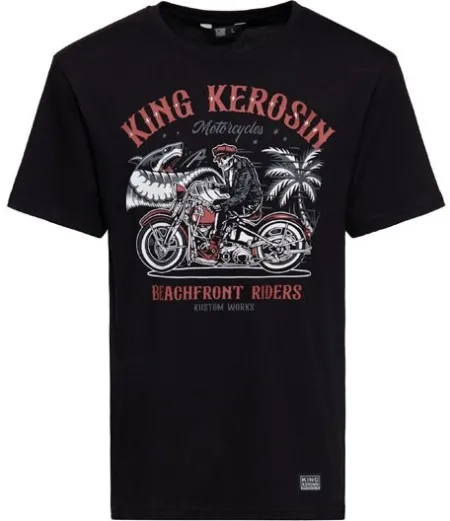 King Kerosin Beachfront Riders T-shirt Black (ARM278527)