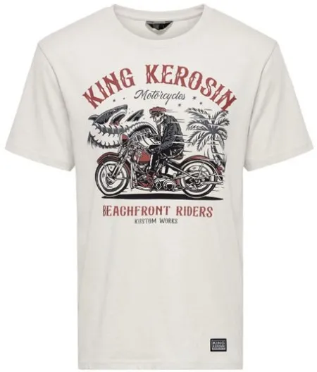 King Kerosin Beachfront Riders T-shirt Off White (ARM868527)
