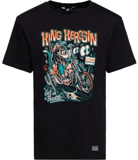 King Kerosin Get On The Trottle T-shirt Black (ARM658527)