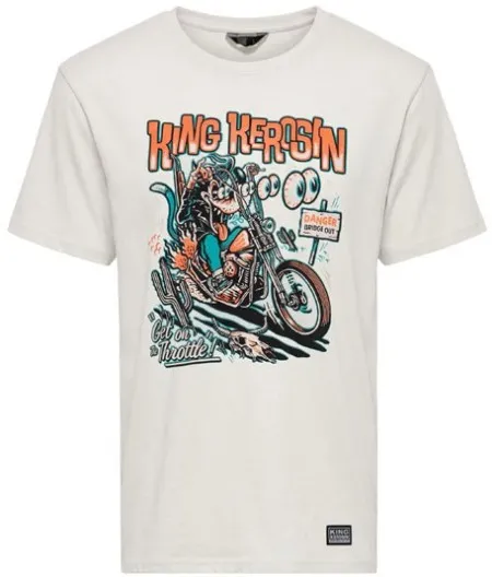 King Kerosin Get On The Trottle T-shirt Off White (ARM258527)